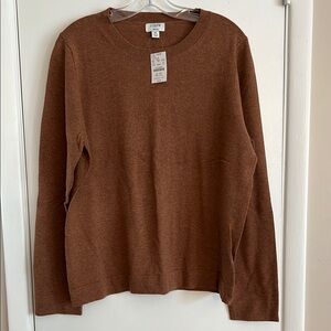 NWT, J.Crew Brown Crew Neck Sweater, XL